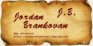 Jordan Brankovan vizit kartica